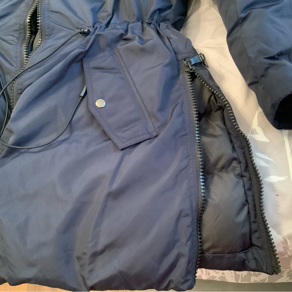 Club Monaco Trapeze Oversized Puffer Coat Navy Blue Size XS - Picture 7 of 11
